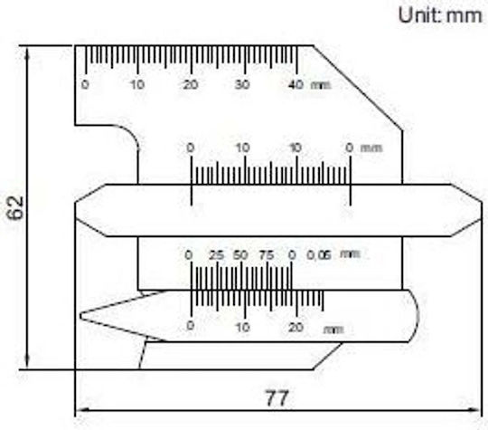 Insize Brand Caliper 0-40 Mm 3412664