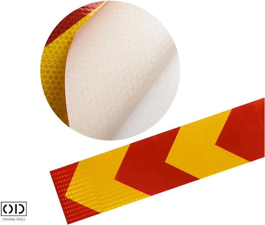Reflective Adhesive Tape Cars Trucks Trailers Objects Red Yellow Pvc Size 5 Cm X 25 Meters Original Deals