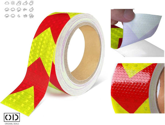 Reflective Adhesive Tape Cars Trucks Trailers Objects Red Yellow Pvc Size 5 Cm X 25 Meters Original Deals