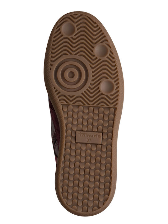 Ghete Dama de Piele cu Platformă Burgundy