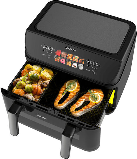 Cecotec Cecofry & Grill Duoheat 10000 Air Fryer με Διπλό Αποσπώμενο Κάδο 10lt Γκρι