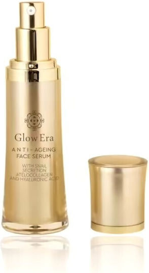 Glow Era Serum Anti-Îmbătrânire pentru Față cu Secreție de Melc și Acid Hialuronic pentru Strălucire și Tonifiere 30ml