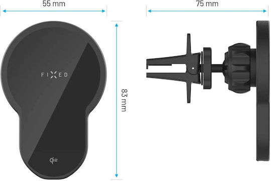 Fixed Стойка за телефон за кола с MagSafe магнит и безжично зареждане 15W Черна