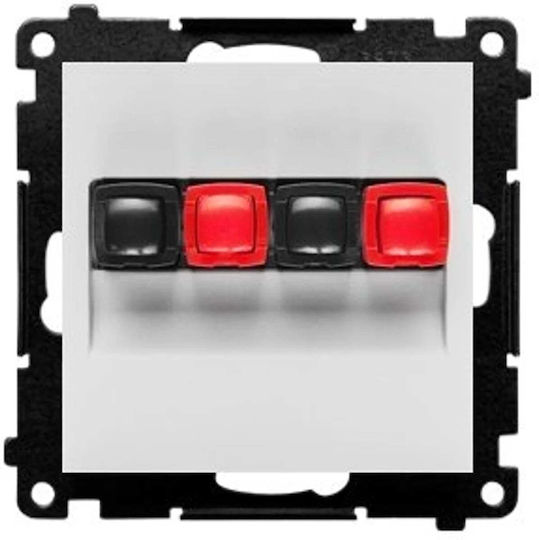 Simon 55 Priză Difuzor Modul Dublu Secțiune Cablu Intrare Ieșire 2,5 Mm2 Gri Deschis Mat Tgl2.01/114