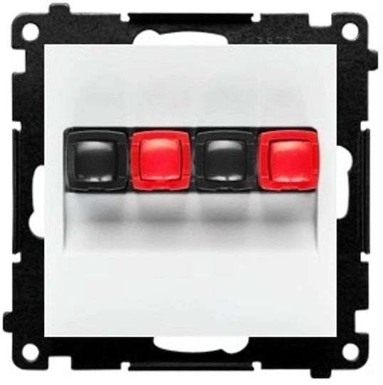 Simon 55 Priză Difuzor Modul Dublu Secțiune Fir Intrare Ieșire 2,5 Mm2 Alb Mat Tgl2.01/111