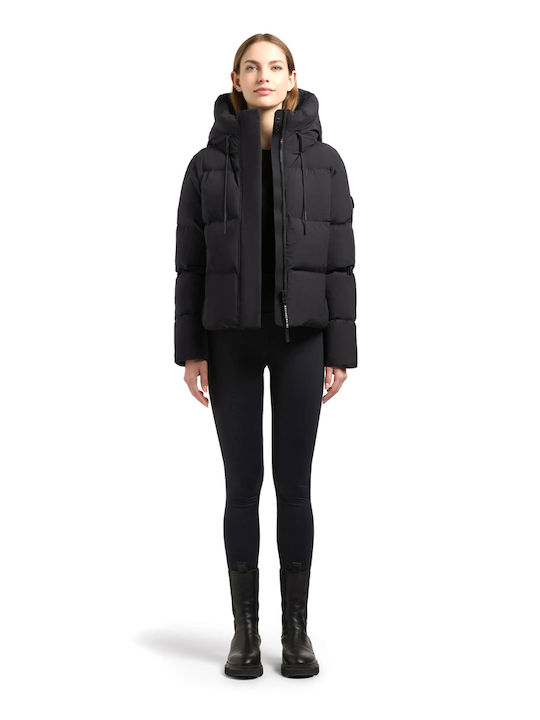 Women's Puffer Jacket Windproof for Winter Anthracite