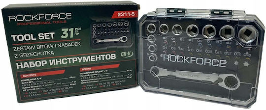 Rockforce Set Ratchet 1\4" 31pcs
