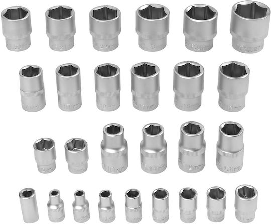 Kraft & Dele Ratschen- und Steckschlüssel-Set 1/4" & 1/2" & 3/8" 10 Stück