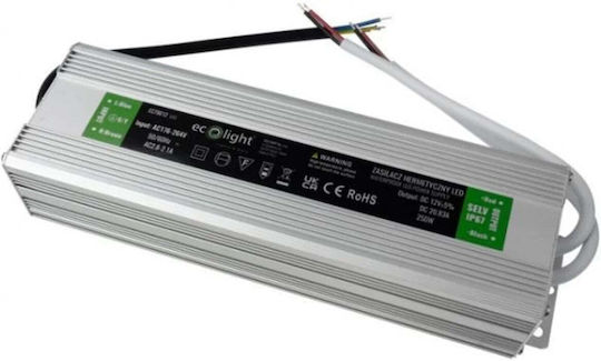 Eco Light Sursă de alimentare LED Etanș IP67 Putere 250W cu Tensiune de Ieșire 12V