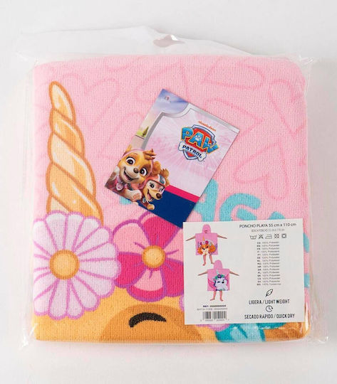 Cerda Детско хавлиено пончо Paw Patrol Skye 55x54 см 3+ години