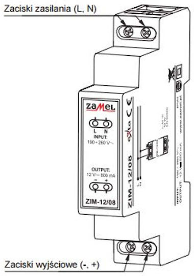 Zamel DIN-Schienen-Netzteil mit Ausgang 12V 16A