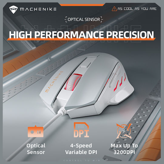 M3 Gaming Maus 3200 DPI Weiß