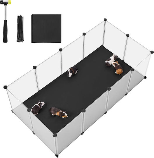 Songmics Parc Pliabil din Plastic pentru Câini 145x73x57cm Transparent