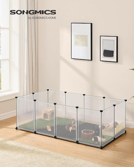 Songmics Parc Pliabil din Plastic pentru Câini 145x73x57cm Transparent