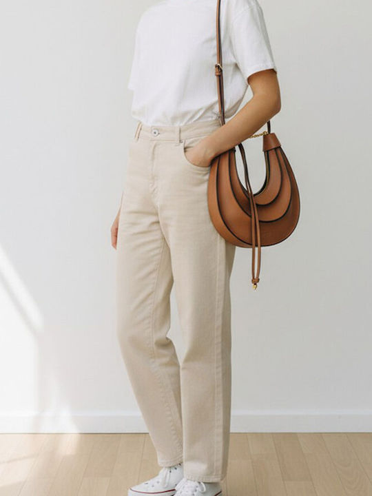 Δερμάτινη Γυναικεία Crossbody Τσάντα Walnut