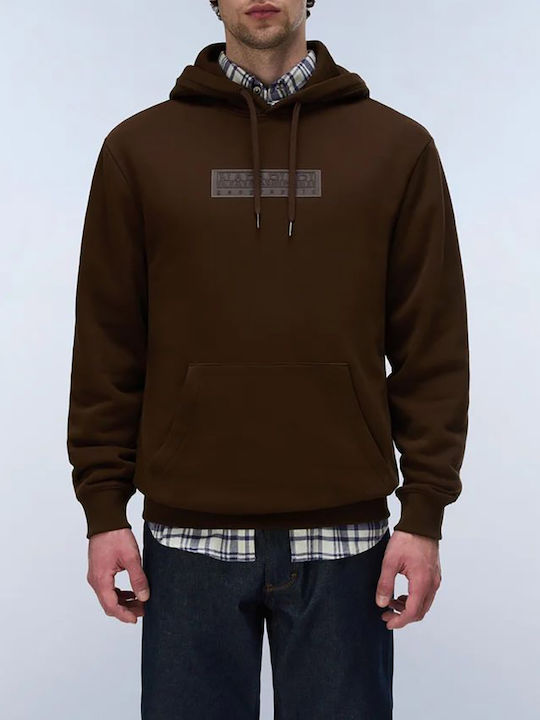 Napapijri B-box Logo H Sweatshirt with Hood Darkbrown