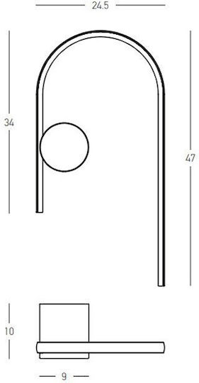 Zambelis Lights Lampă de Perete cu LED Integrat și Lumină Albă Caldă Neagră 24.5x9x47 cm