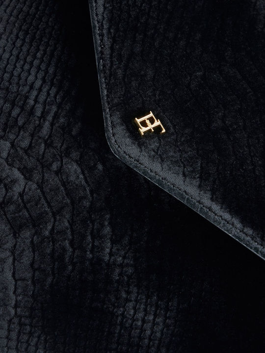 Black Croco Leather Women's Shoulder Bag
