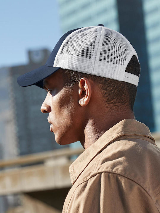 Șapcă Urbanwear Trucker Cu Reglare A Mărimii Snapback B646 Beechfield Albastru Marin Alb