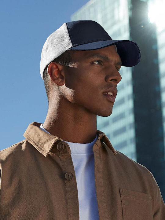 Șapcă Urbanwear Trucker Cu Reglare A Mărimii Snapback B646 Beechfield Albastru Marin Alb