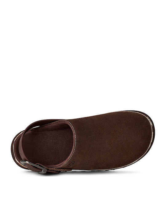 Goldenstar Ανατομικές Suede Σαμπό Γυναικείες Παντόφλες Καφέ Regular Fit