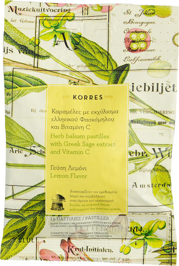 Korres Sage + Vitamin C Lozenges with Greek Sage Extract & Vitamin C Lemon