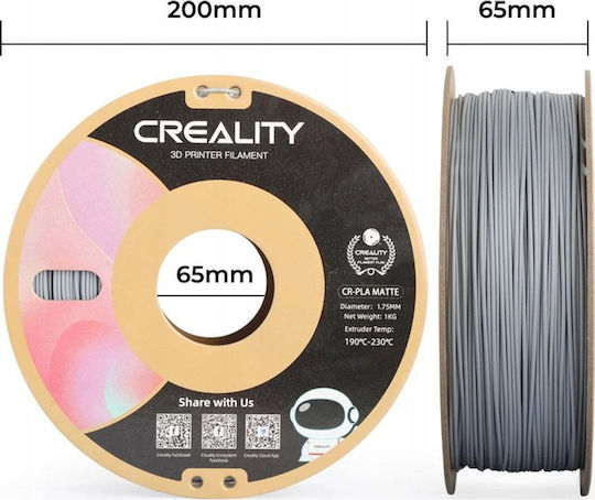 Creality3D PLA 3D Printer Filament 1.75mm Gray 1kg 1pc Spool
