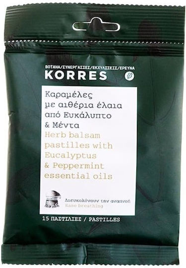 Korres Korres Αιθέριο Έλαιο από Ευκάλυπτο & Μενθόλη Lutschtabletten für Trockenen Husten 60gr
