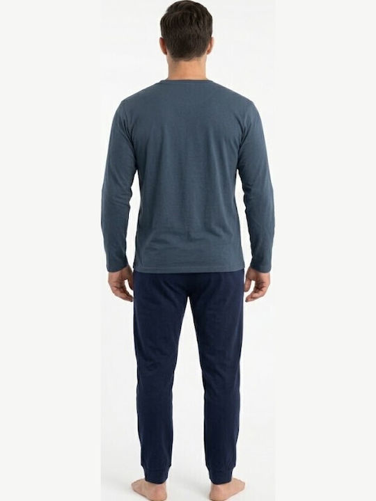 Soccus Pijama de iarnă pentru bărbați din bumbac Blue