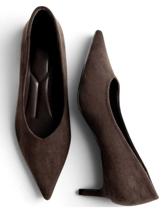 Wildleder Spitze Zehe Pumps Braun