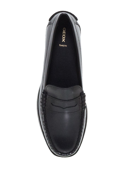 Leather Women's Loafers in Black Colour