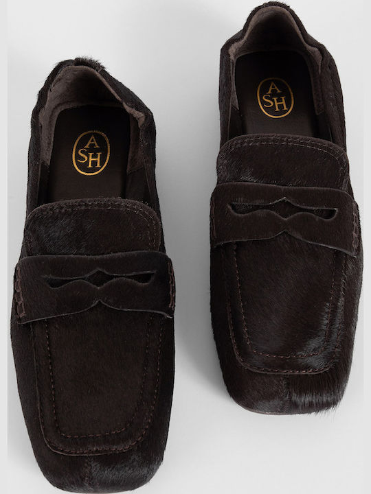 Barkley Pony Loafers Women's Leather Loafers in Brown Colour