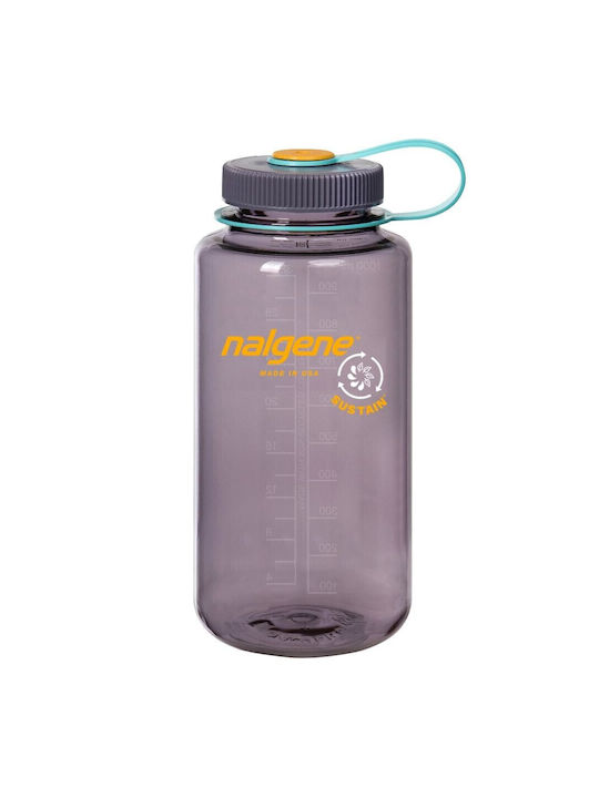 Nalgene Wide Mouth Sustain Plastic Water Bottle 1000ml Blue