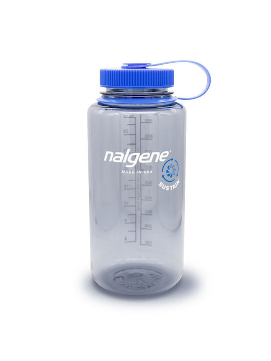 Nalgene Wide Mouth Sustain Plastic Water Bottle 1000ml Blue