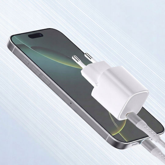 Mcdodo Handyladegerät mit USB-C Ausgangsanschlüsse und Kabel USB-C - USB-C 30W Weiß (CH-0083)