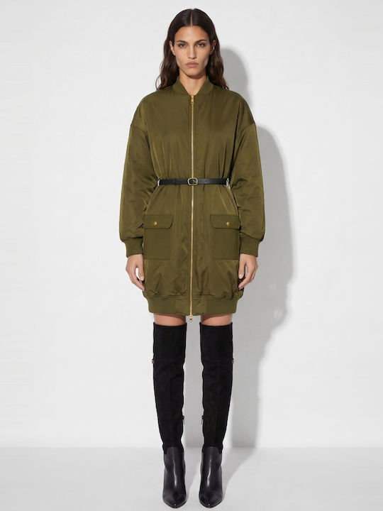 Elisabetta Franchi Khaki Bomber Jacket