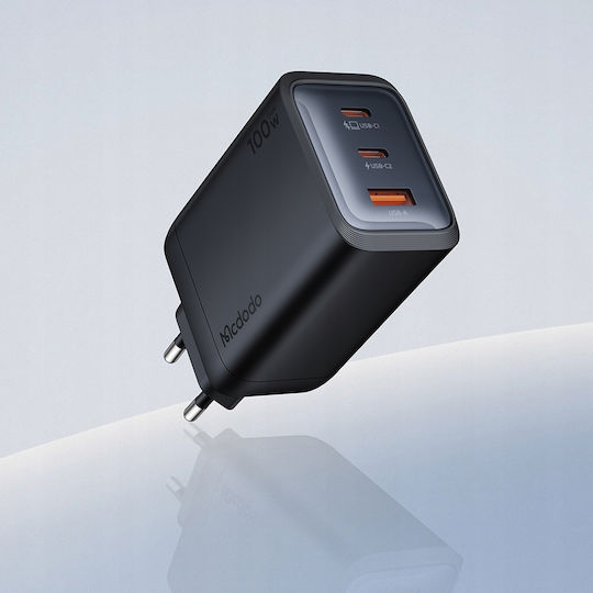 Mcdodo Wireless Charger with USB-A Port and 2 USB-C Ports 100W Power Delivery Black (CH-0121)