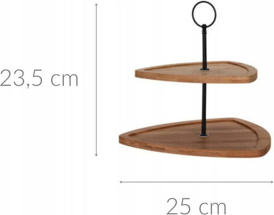 Excellent Houseware Bamboo Δίσκος Σερβιρίσματος 25x25x23.5cm