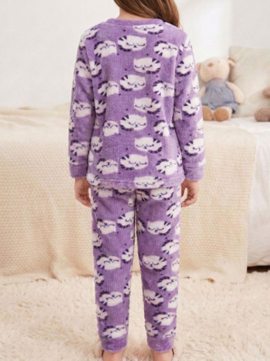 Happy Touch Kinder-Nachtwäsche Winter Fleece Lila