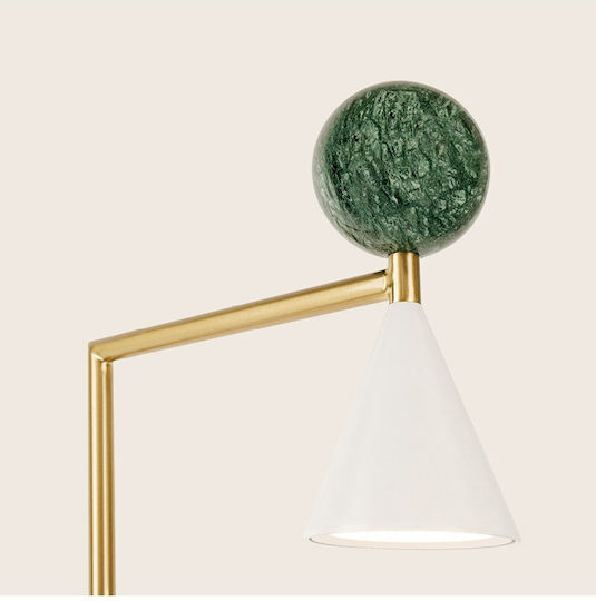 Zambelis Lights LED Floor Lamp H141cm with Warm to Cool White Light Brushed Gold, Matte White, Green