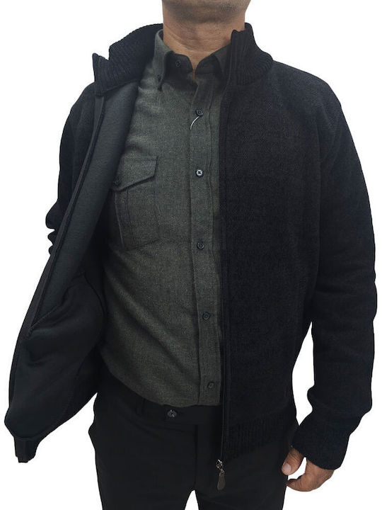 Cardigan bărbătesc Fleece Negru