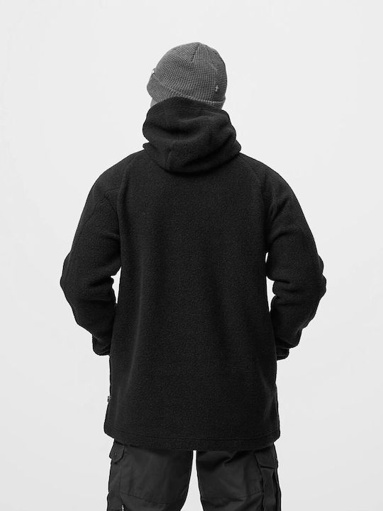 Kaitum Herren Fleecejacke mit Kapuze Grau
