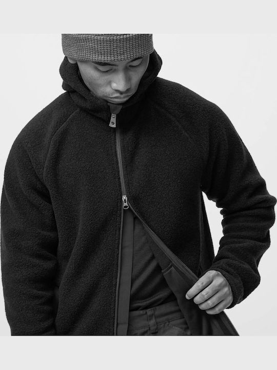 Kaitum Herren Fleecejacke mit Kapuze Grau