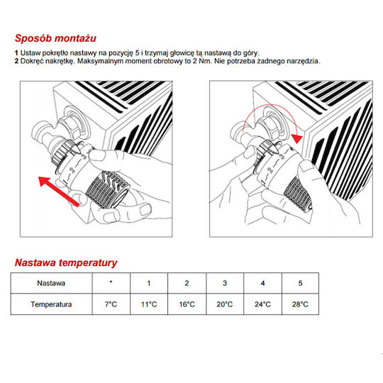 Comap Cap Termostatic Manual Pentru Calorifer 1 Bucată