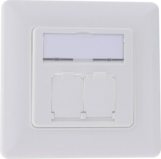 Schneider Electric Einzeln Netzwerksteckdose RJ45 mit Rahmen in Weißer Farbe RAL9010