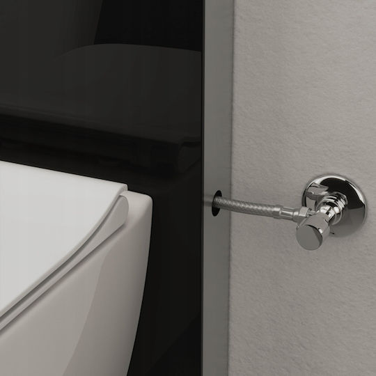 Cersanit Wall Mounted Plastic Toilet Flush Rectangular Low Pressure Black