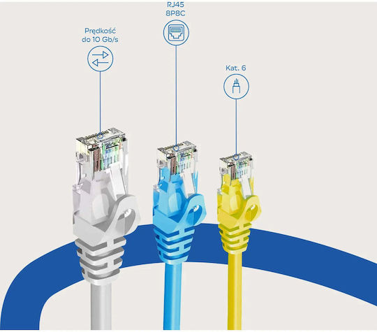 Astrasat U/UTP Кат.6 (Gigabit) Мрежов Кабел Ethernet 0.5м Червен UTP6.АСТ.0.5М