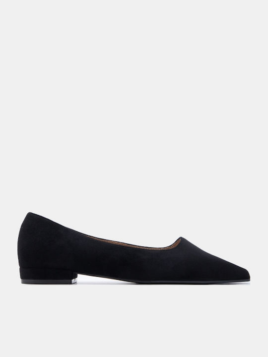 Women's Pointed Toe Black Ballerina Shoes