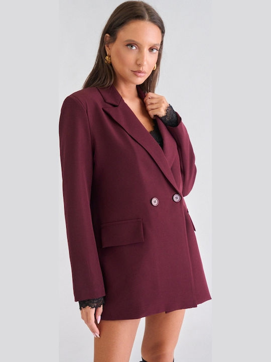 Decoro Sacou Dama Cu Două Rânduri De Nasturi Burgundia