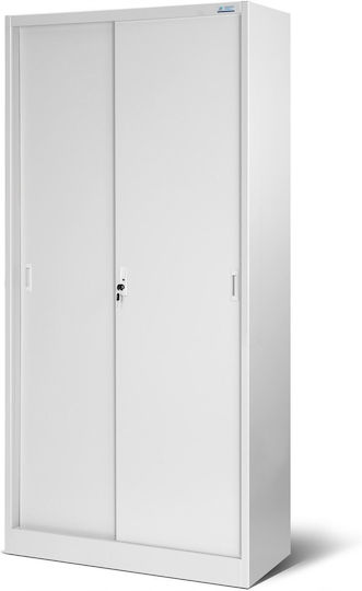Metal Office Cabinet with Lock Grey 90x40x185cm